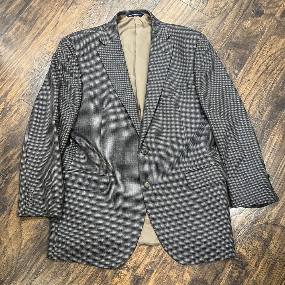 Coppley Mens 44R Blazer / Sport Coat Micro-Check 100% Wool High End Design